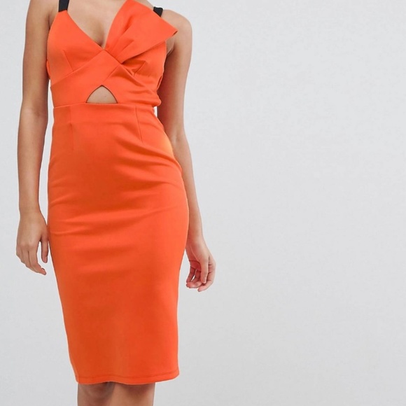 ASOS Bow Bust Bodycon Dress size 2 - Picture 4 of 4